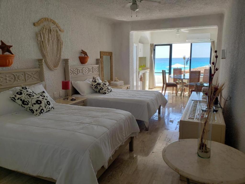 Beachfront Studio With Ocean View كانكون المظهر الخارجي الصورة