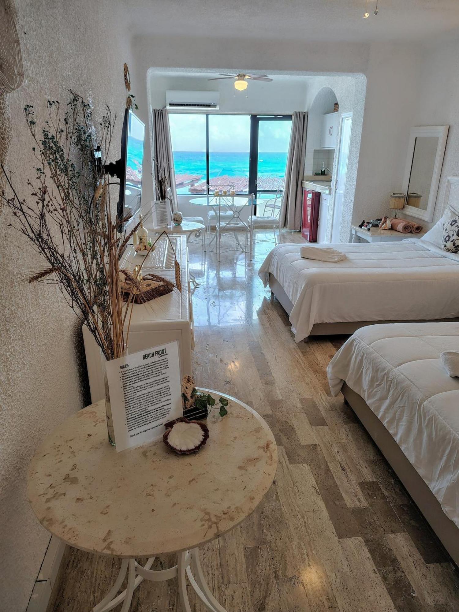 Beachfront Studio With Ocean View كانكون المظهر الخارجي الصورة